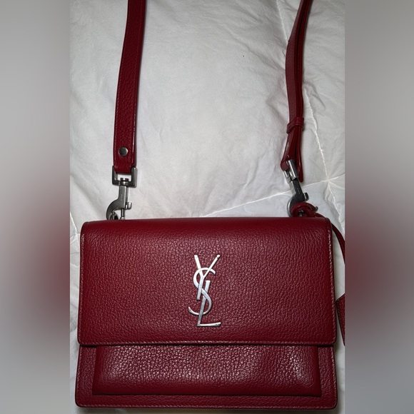 Yves Saint Laurent Burgundy Crossbody Bag - Picture 3 of 12